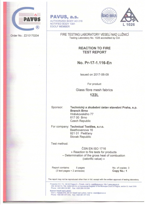 Technical Textiles - Certificates